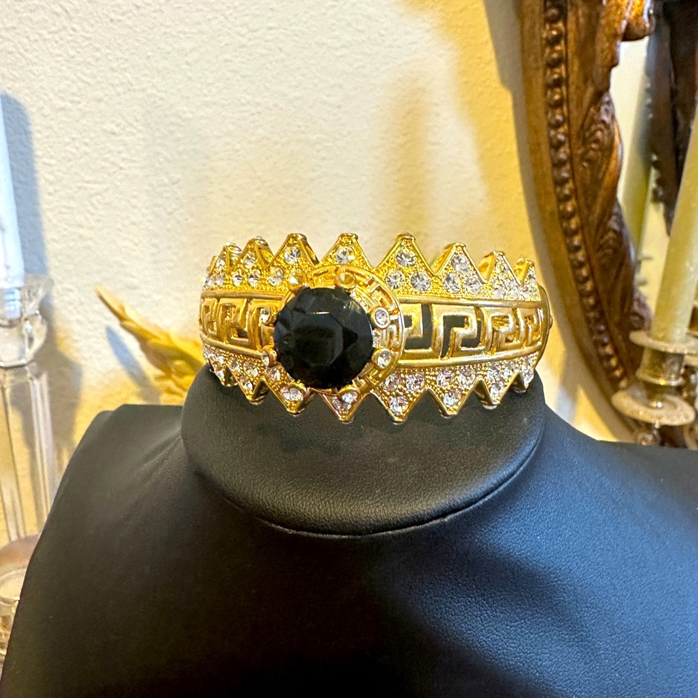 Gold and Black Statement Bracelet